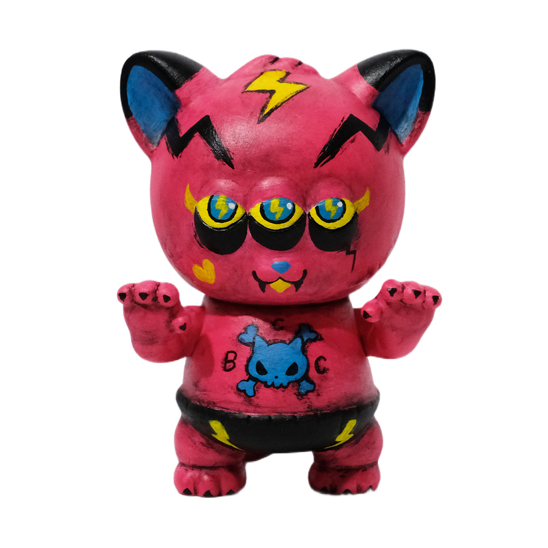 ピーチヘルももお ソフビ ちびカームキャット 桃地獄カスタム  One-off
