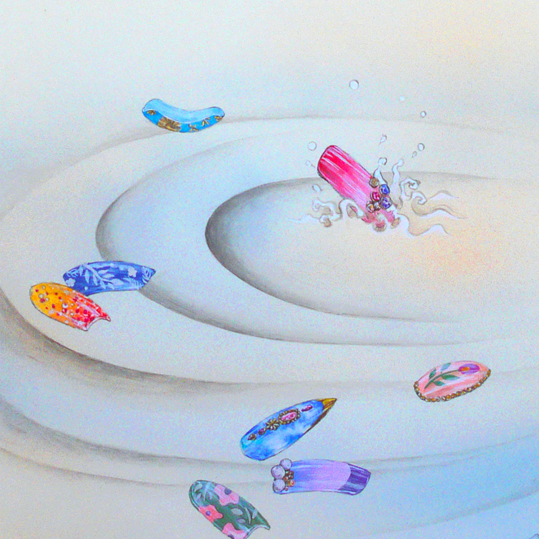 甲斐千香子 絵画作品 古爪紅葉図