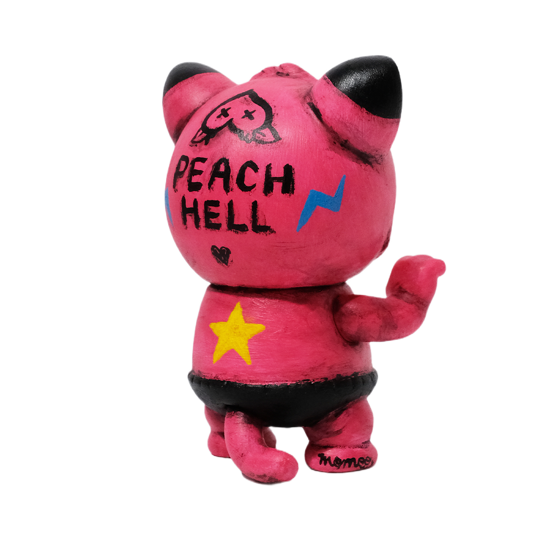 ピーチヘルももお ソフビ ちびカームキャット 桃地獄カスタム  One-off