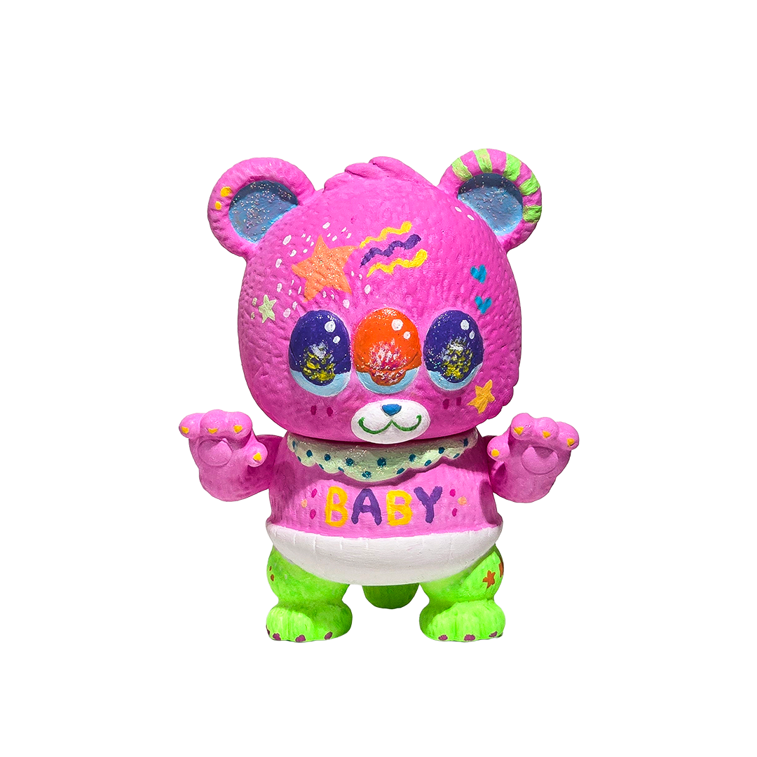 ピーチヘル ももお ソフビ&絵 ちびクマラ カスタムペイント ねがいごと 1