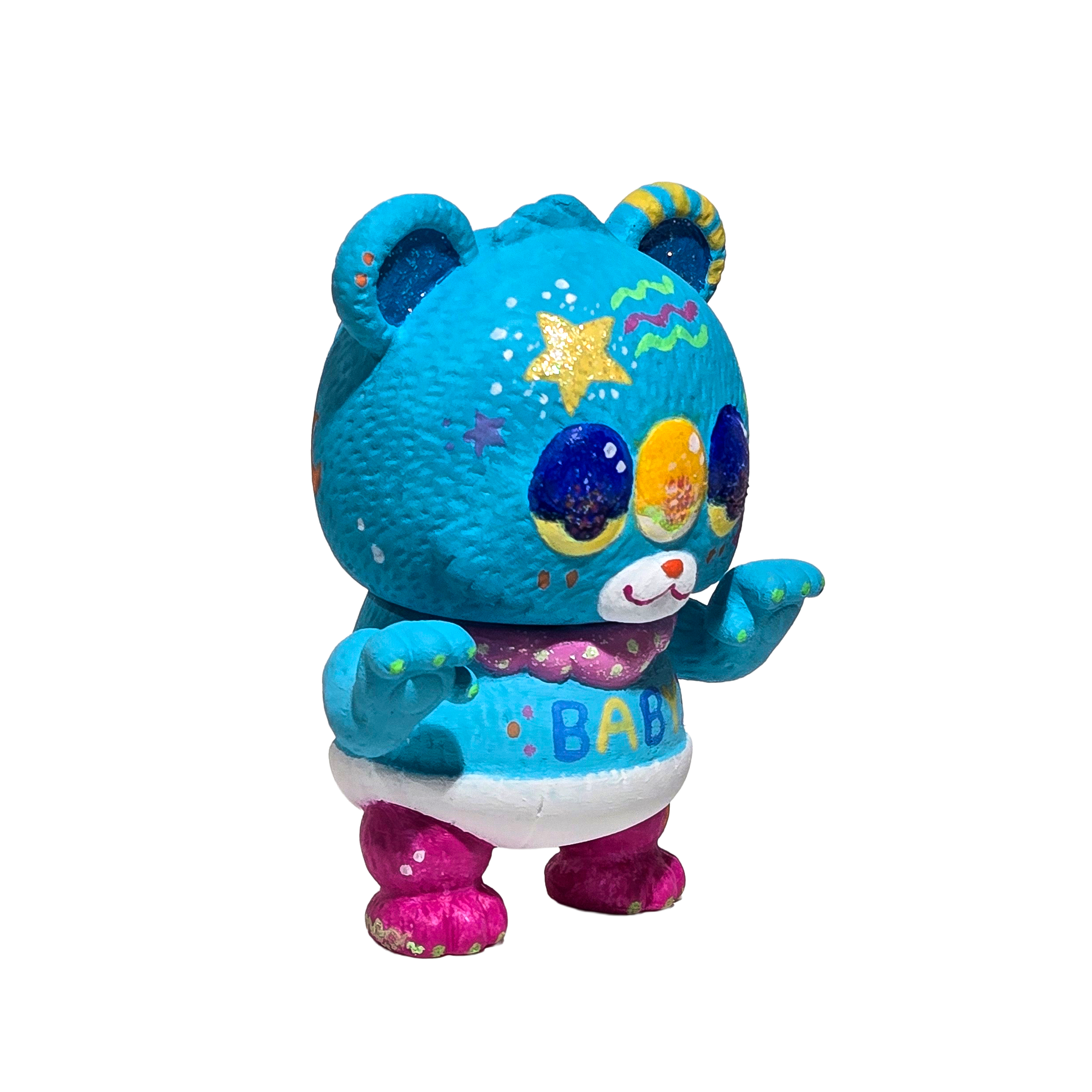 ピーチヘル ももお ソフビ&絵 ちびクマラ カスタムペイント ねがいごと 2