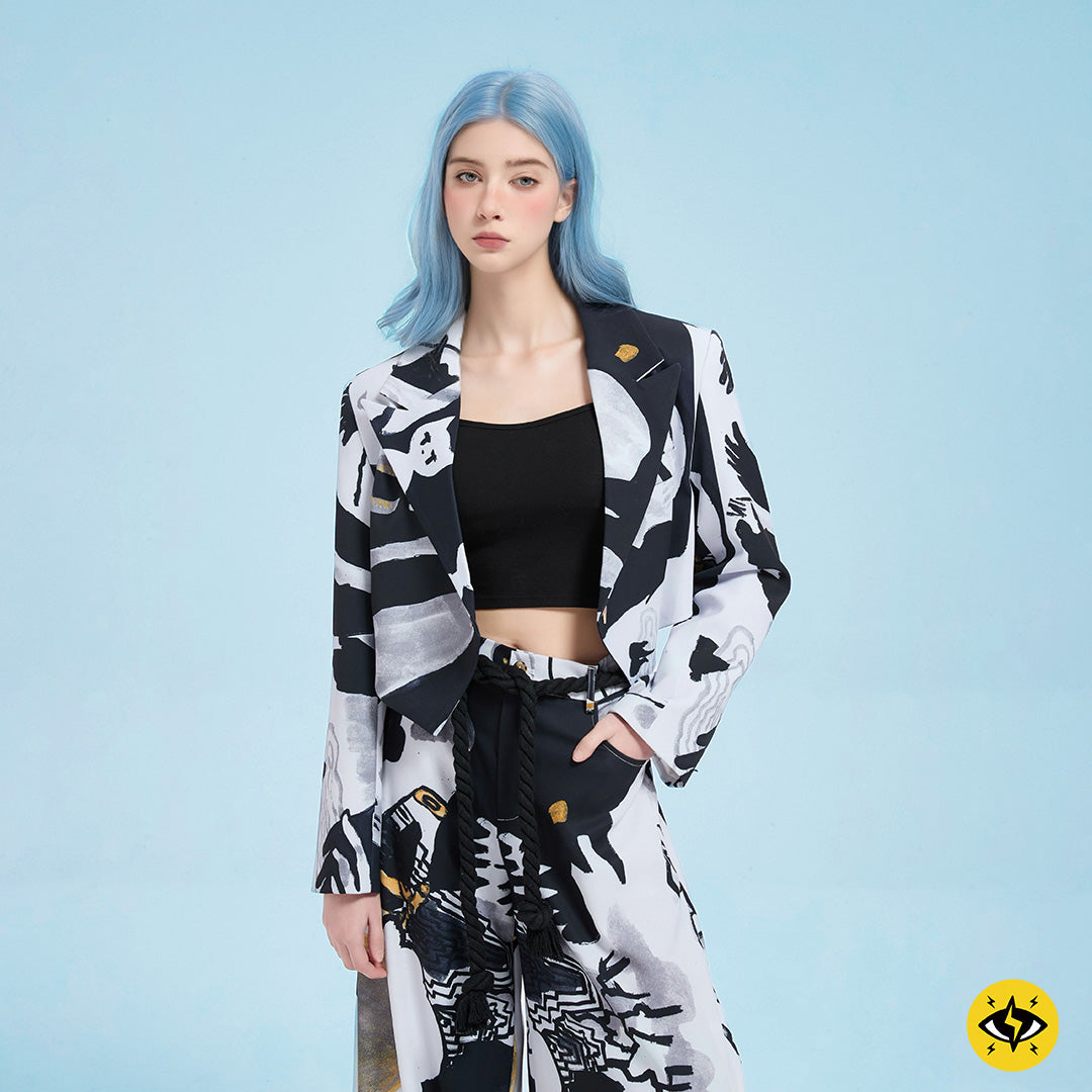 静電場朔 セットアップスーツ 桃源郷