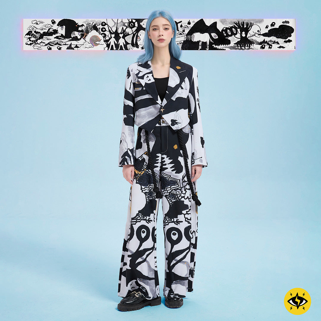 静電場朔 セットアップスーツ 桃源郷