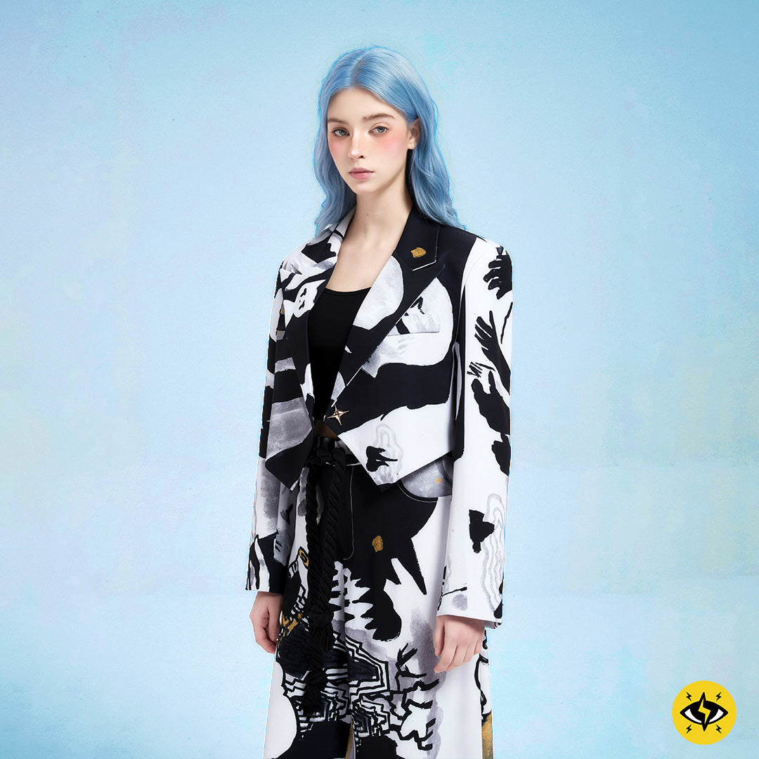 静電場朔 セットアップスーツ 桃源郷