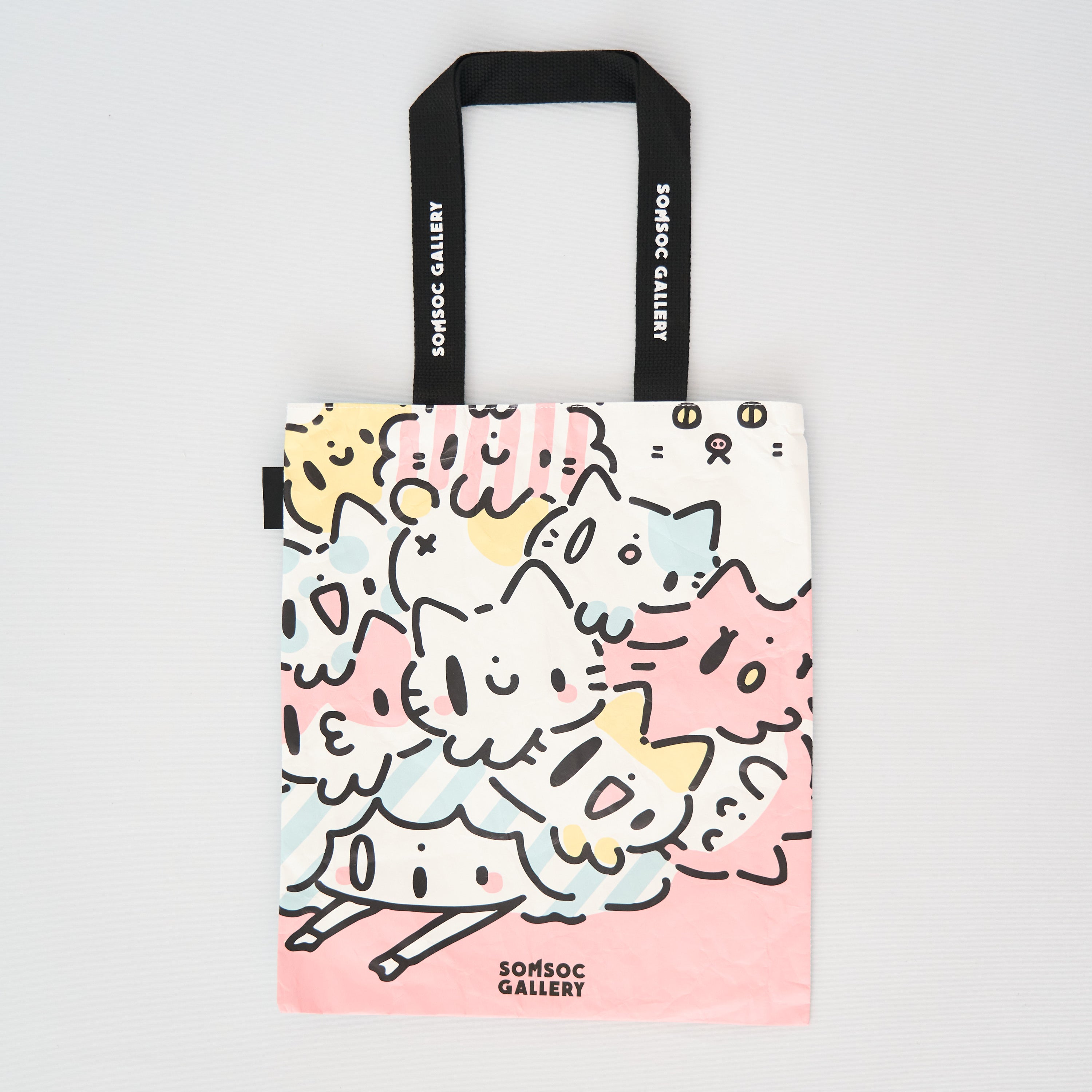 さとねこと 紙袋風トートバッグ ねこかぶりっこ