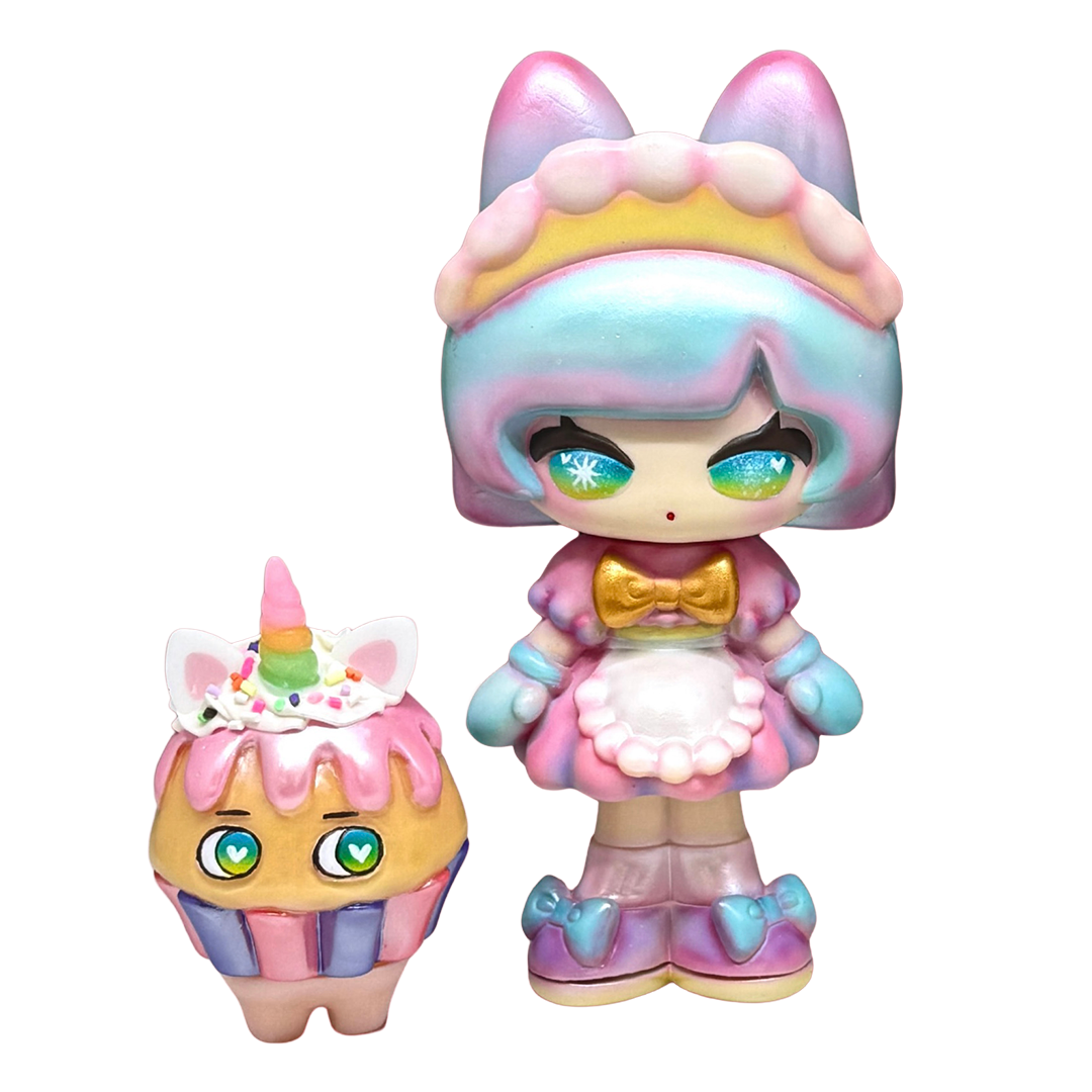 あま (AMA) ソフビ ノエル&ユニコーンカップケーキ神 (Cotton candy color)