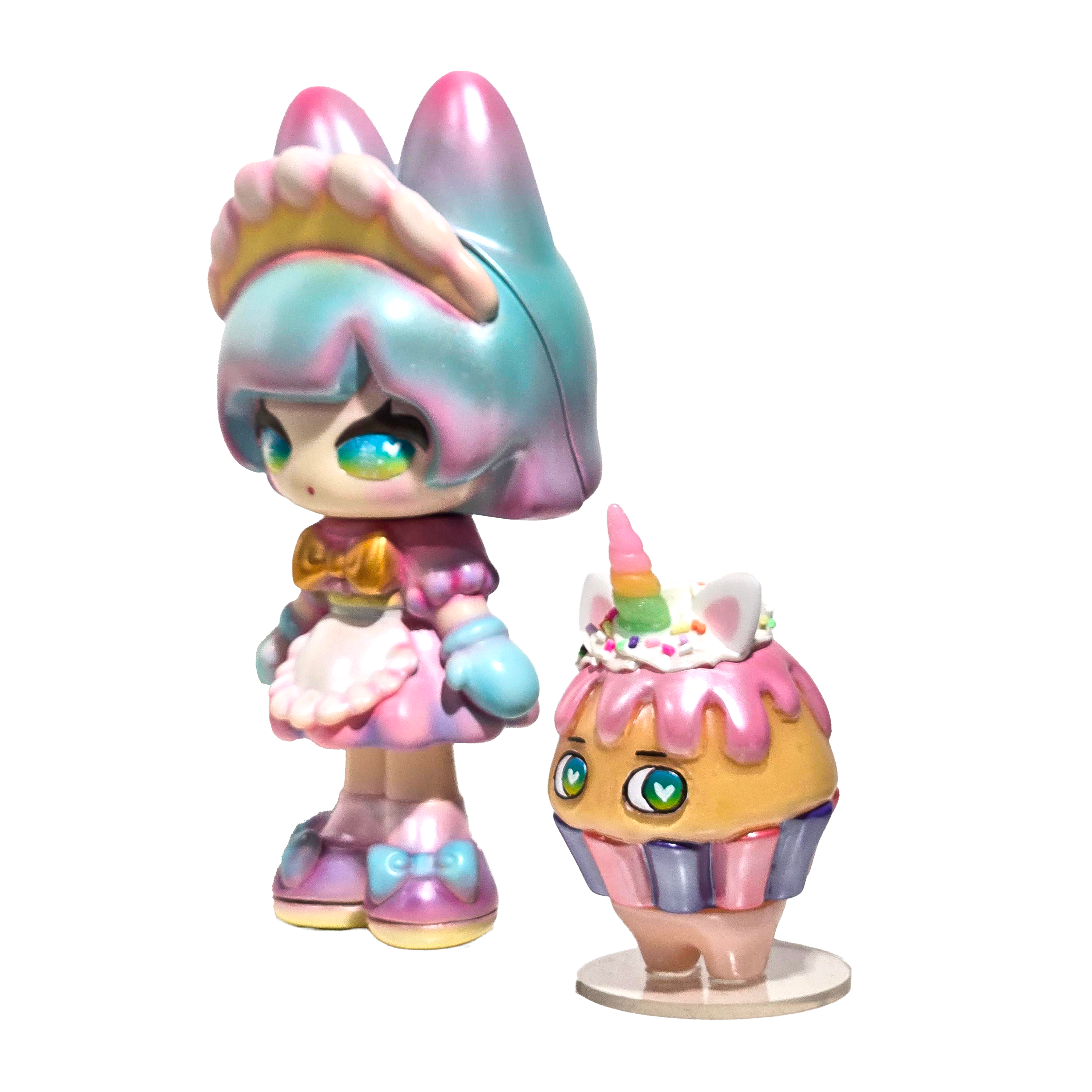 あま (AMA) ソフビ ノエル&ユニコーンカップケーキ神 (Cotton candy color)