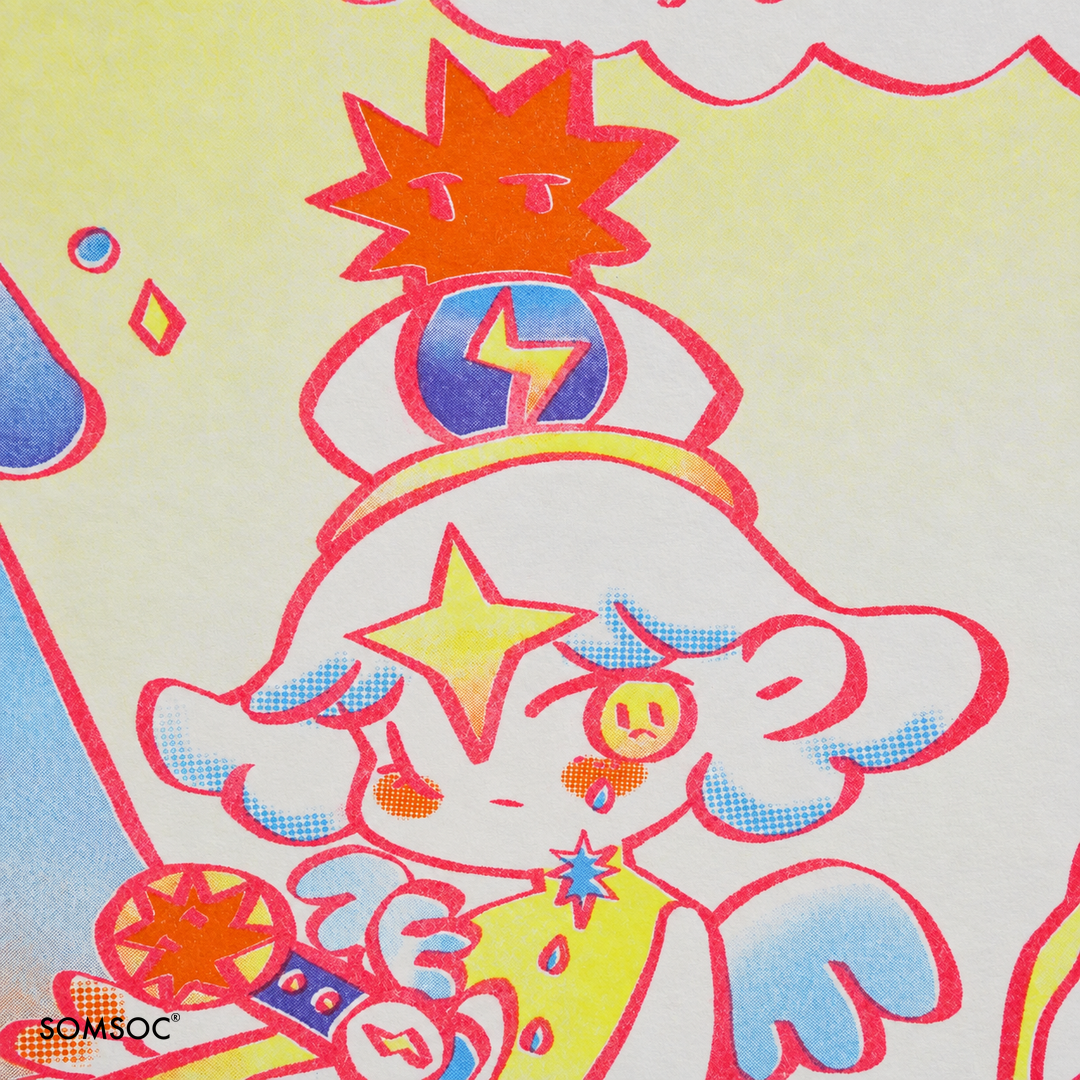 静電場朔 リソグラフ版画「ANGEL UNHAPPY」
