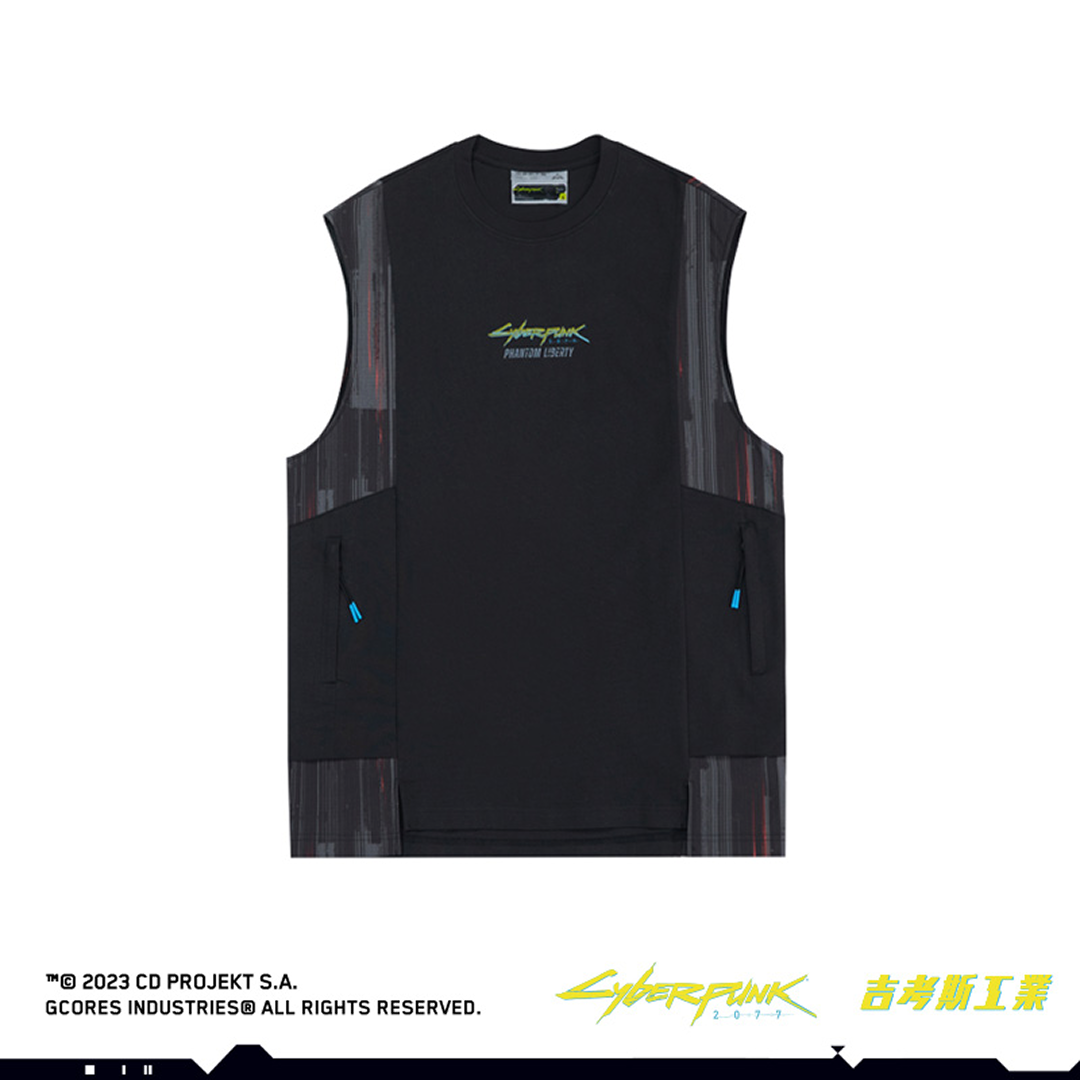 Cyberpunk 2077 コンビネーションノースリーブTシャツ [黒]