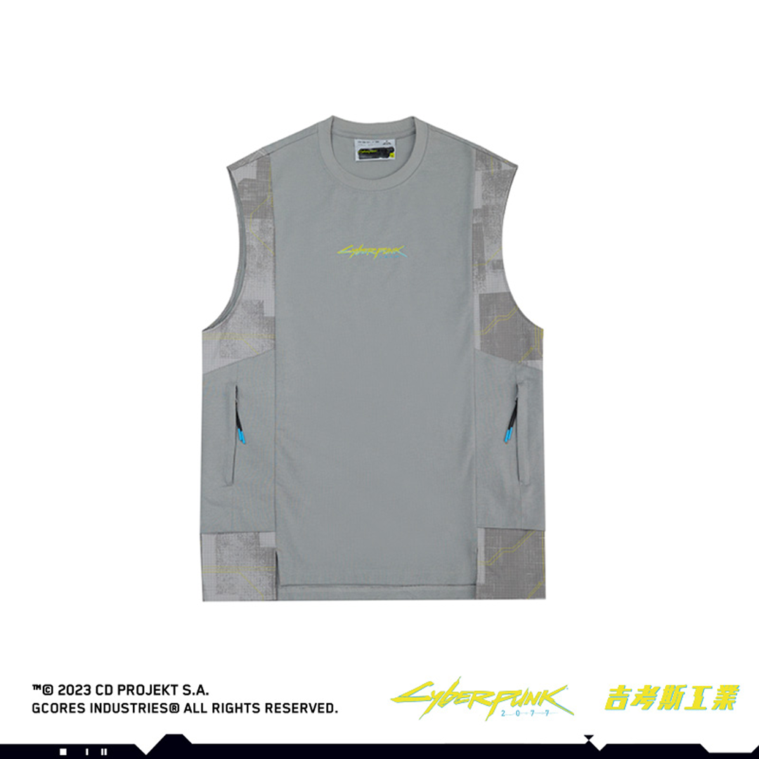 Cyberpunk 2077 コンビネーションノースリーブTシャツ [グレー]