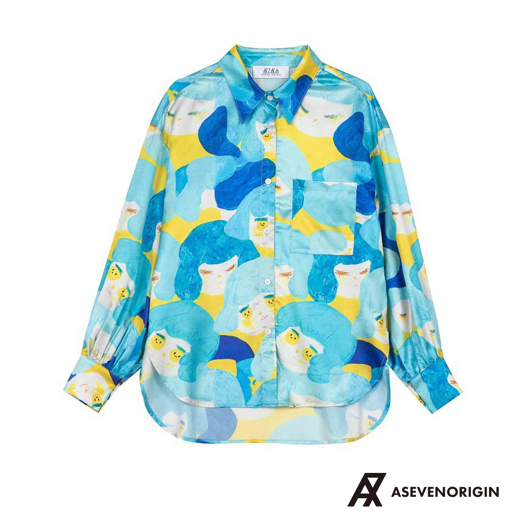 MISS UNHAPPY サテンシャツ