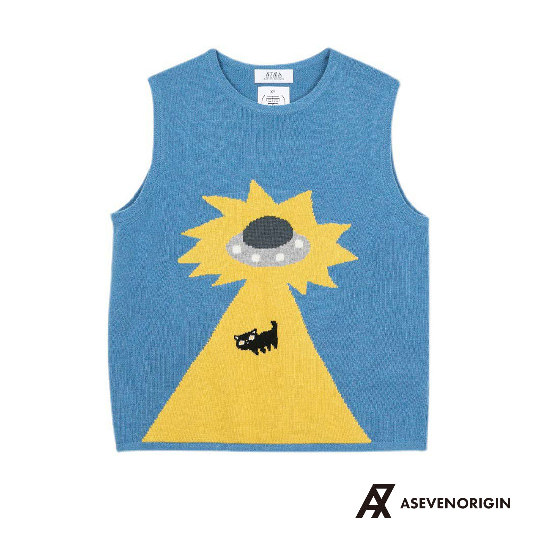 静電場朔 ニットベスト UFO&CAT