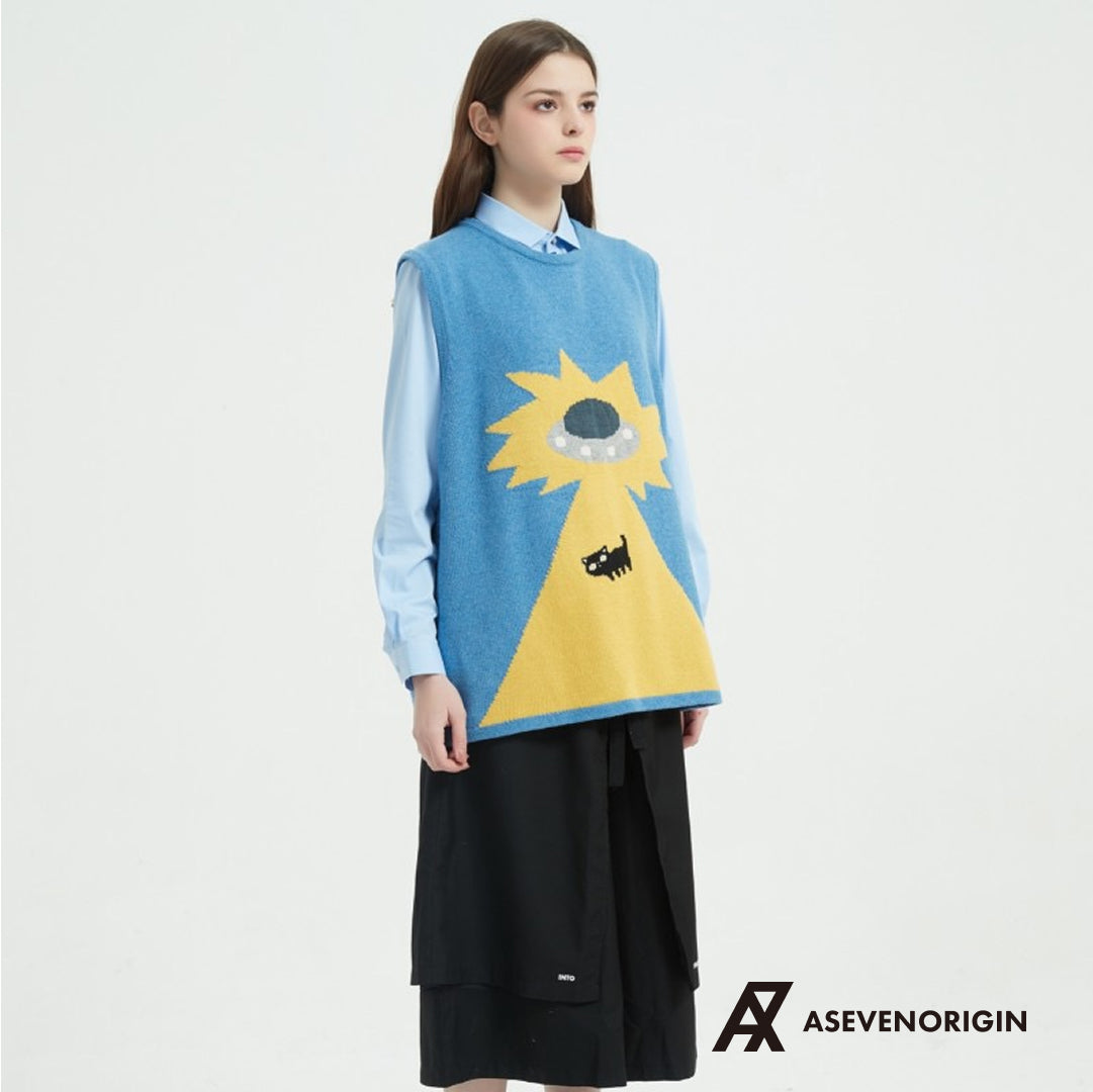 静電場朔 ニットベスト UFO&CAT