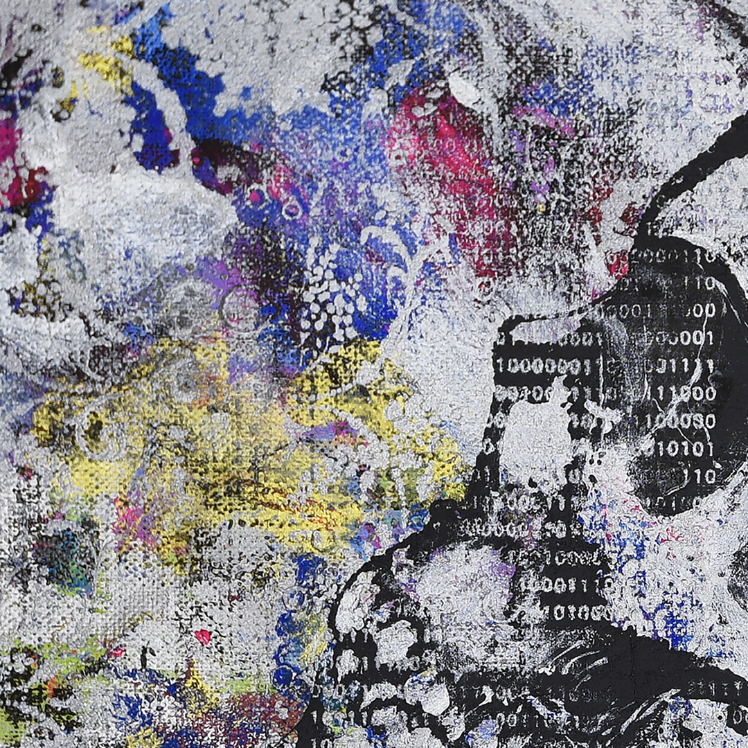 柏原晋平 絵画作品 花と髑髏 – FLOWER AND SKULL