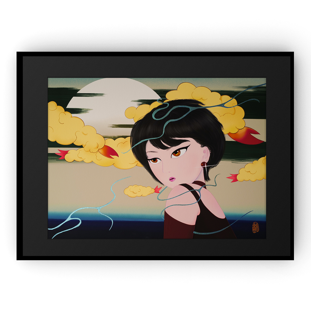 査克林 絵画作品 金色月波Golden Moon light