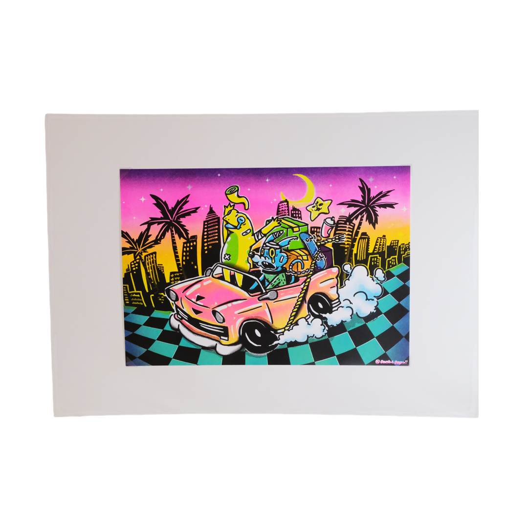 Ouch! & Oops!! Risograph Print - Peter & Miickey Sunrise