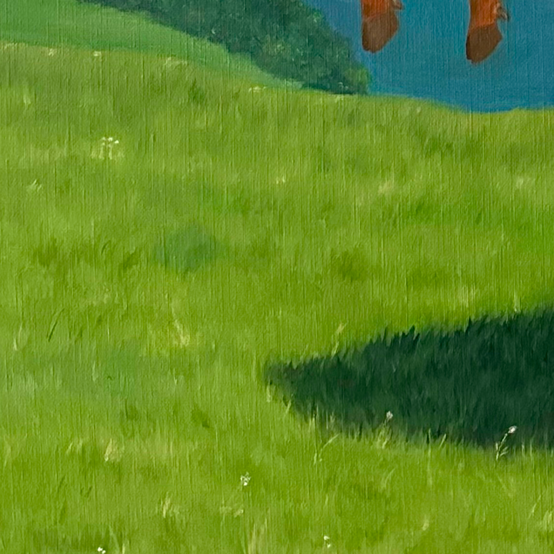 田辺美那子 絵画作品 牛をつまむ - Picking up a cow with chopsticks