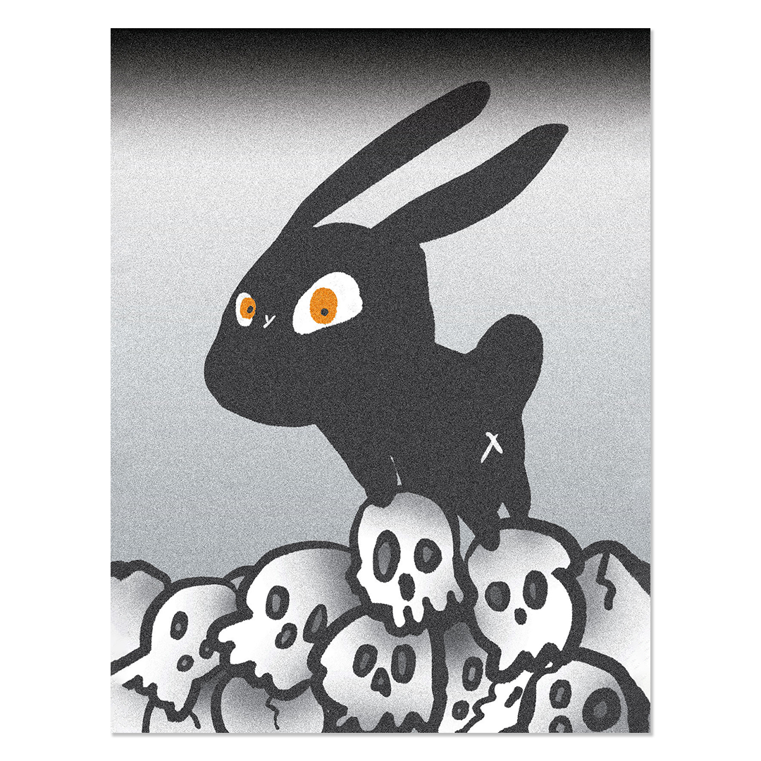 静電場朔 リソグラフ版画 Tiny Dark Bunny BunnyFiled
