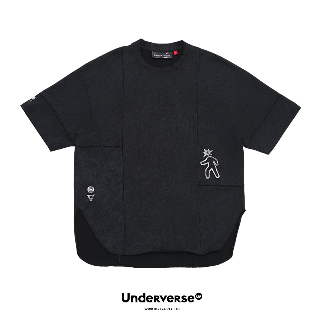 Underverse パッチワークTシャツ BERTIE [黒]