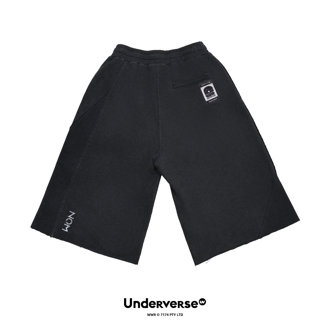 パッチワークデザイン ショートパンツ ブラック系 Underverse パッチワークショートパンツ WWR – SOMSOC