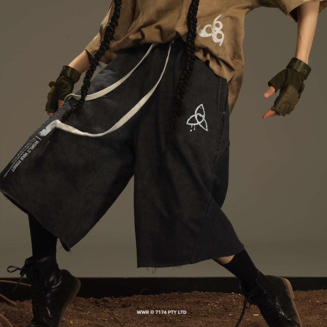パッチワークデザイン パーカー＆ショートパンツ セット Underverse パッチワークショートパンツ WWR – SOMSOC