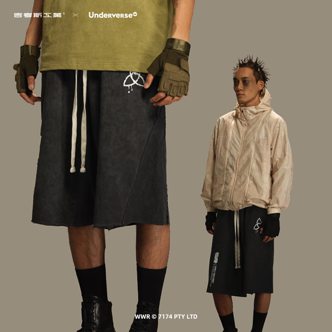 パッチワークデザイン パーカー＆ショートパンツ セット Underverse パッチワークショートパンツ WWR – SOMSOC