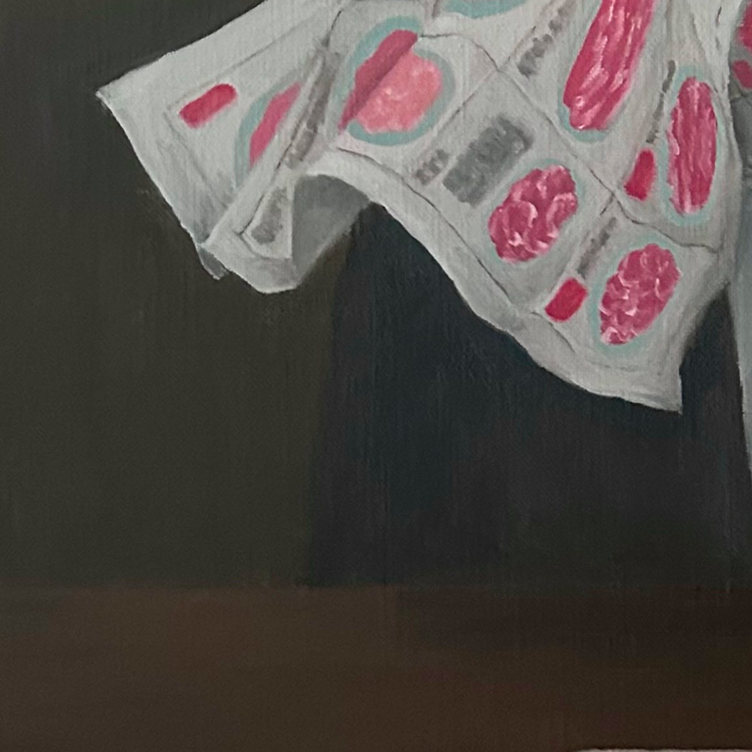 田辺美那子 絵画作品 牛人Xの肖像 A portrait of cattle man X